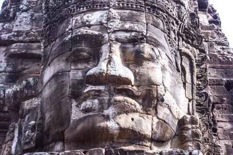 Face of the bayon temple Foto stock