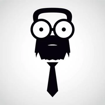 Face with a beard and a tie. Stock Illustration