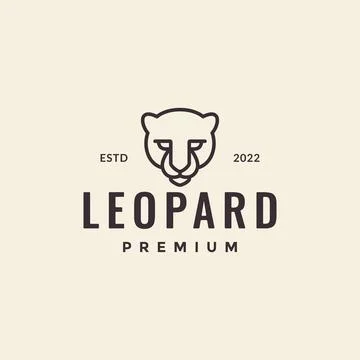Face beast leopard minimal hipster logo Stock Illustration