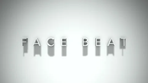 Face beat 3D title animation with shadows on a white background Stock Footage 297387070
