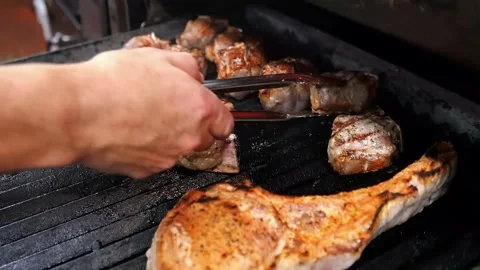 Face the beef ribs and the balls Stock Footage 171360578