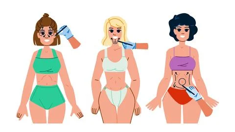 Face belly surgery vector Stock Illustration