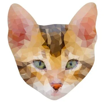 The face of a Bengal cat from polygons Stock Illustration