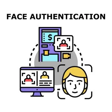 Face biometric authentication scanning for secure access Stock Illustration