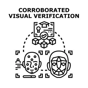 Face biometric identification with digital verification process Illustrazione stock