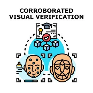 Face biometric identification with digital verification process Stock Illustration