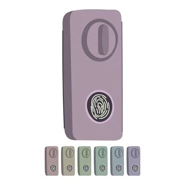 Face biometric security device vector cartoon graphic Stock Illustration
