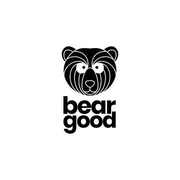 Face black bear geometric clean logo design vector Stock Illustration