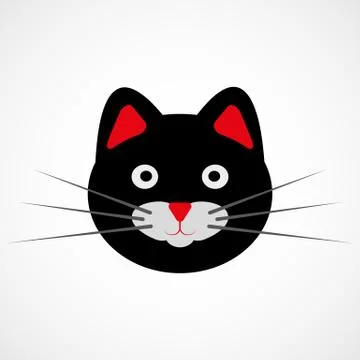 Face of a black cat. Vector illustration Stock Illustration