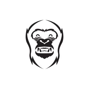 Face black gorilla modern shape logo design vector graphic symbol icon illu.. Stock Illustration