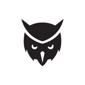 Face black looking owl bird logo design vector graphic symbol icon illustra.. Stock Illustration
