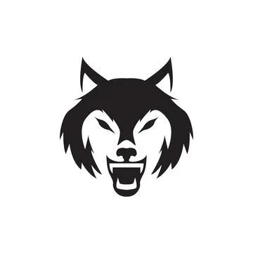 Face black wolf or siberian husky howl logo design vector graphic symbol ic.. Stock Illustration