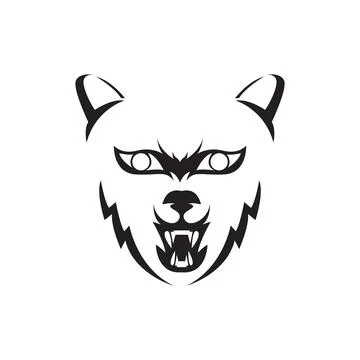 Face black wolf roar logo design vector graphic symbol icon illustration cr.. Illustration