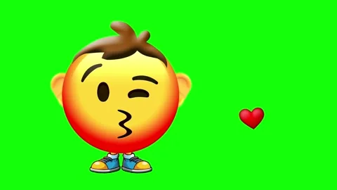 Face Blowing a Kiss Emoji Loop Animation Stock Footage 323969498