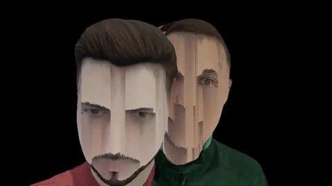 The face in the blur. Glitch visualization and emotional depth. Stock-Footage 304490037