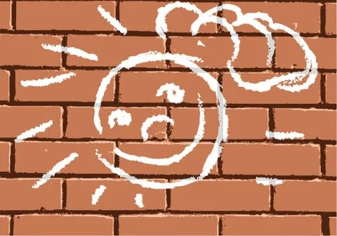 Face on brick wall Stock Illustration