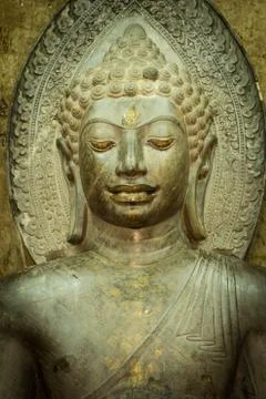 Face of buddha statue Stock Photos