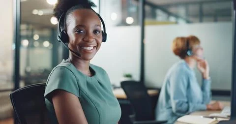 Face, business and woman in call center, telemarketing and customer support in Stock Photos