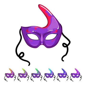 Face carnival mask cartoon vector graphic Stock Illustration