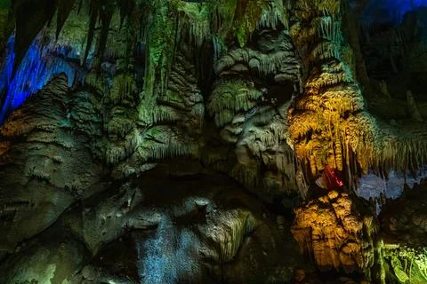 Face-Like Cave Formations 스톡 사진