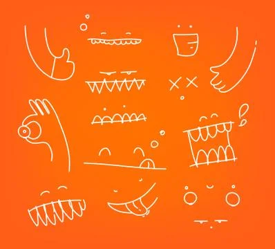 Face characters cute Stock Illustration