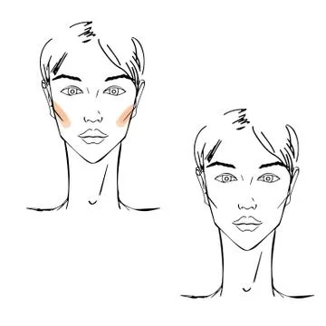 Face chart Makeup Stock Illustration