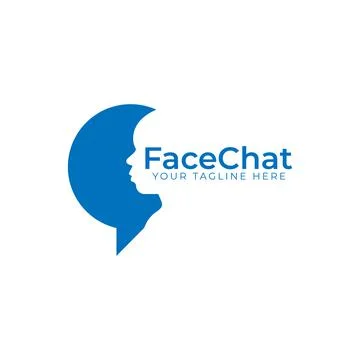 Face chat logo design vector illustration Stock Illustration