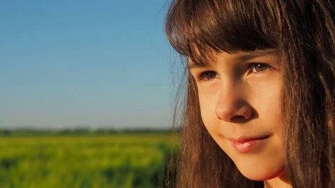The face of the child is close-up. Stock Footage 75916437