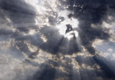 The face of christ in the sky Stock Photos