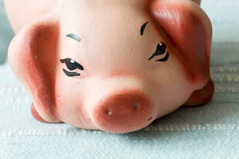 Face of a clay pig Stock Photos
