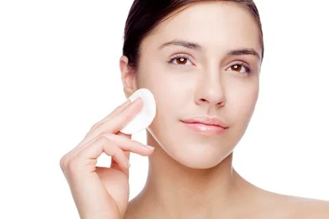 Face cleansing Stock Photos