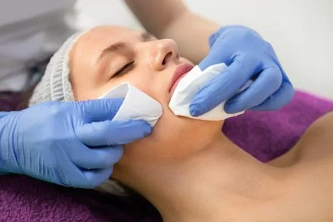 Face cleansing Foto stock