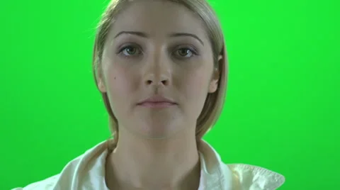Face close up isolated green screen Stock-Footage 64816716