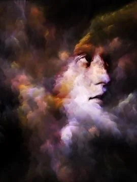 Face in the Clouds 库存插图