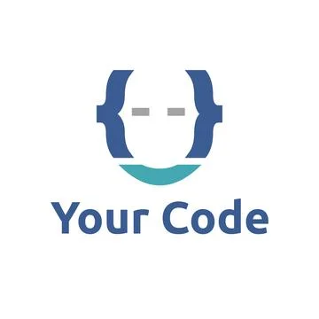 Face Code Programmer Identity Braces Symbol Logo Template 库存插图