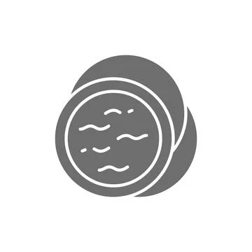 Face compact makeup powder, blush, concealer grey icon. Stock Illustration