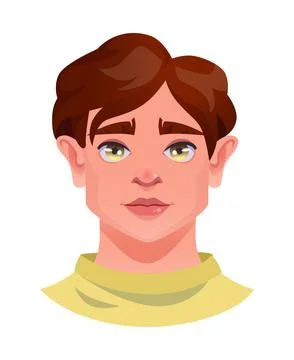 Face construction. Young man appearance. Attractive guy portrait. Brunette .. 스톡 일러스트