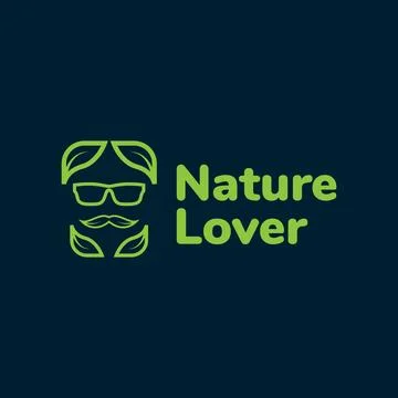 Face cool man sunglasses with leaf logo design vector graphic symbol icon s.. Stock Illustration