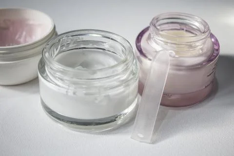 Face cream bottle jar on white background Stock Photos