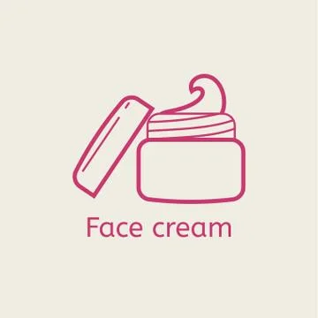 Face cream thin line icon. Stock Illustration