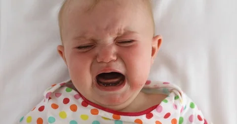 Face of crying baby on white background 動画素材 111760567
