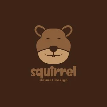 Face cute brown squirrel logo design vector graphic symbol icon illustratio.. Stock Illustration