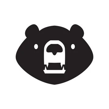 Face cute honey bear flat logo design vector graphic symbol icon illustrati.. Stock-Illustration