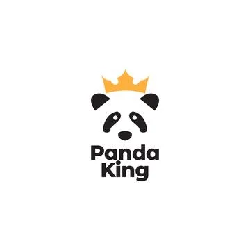 Face cute panda with crown logo symbol icon vector graphic design illustrat.. 스톡 일러스트