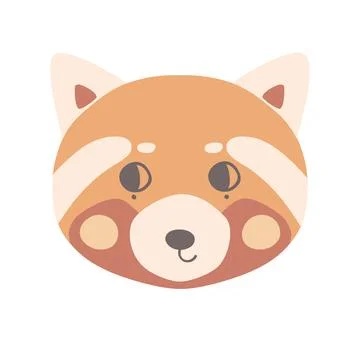 The face of a cute red panda with open eyes. Illustrazione stock