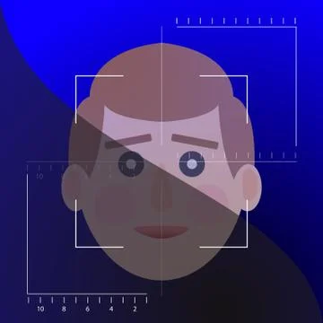 Face detection biometrical identification. Stock Illustration