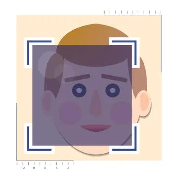 Face detection biometrical identification. Illustrazione stock