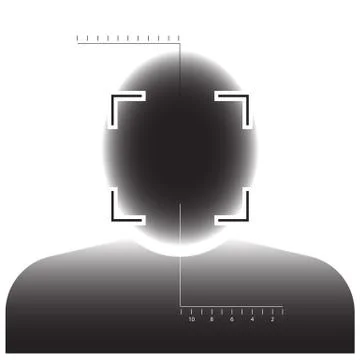 Face detection biometrical identification. Stock Illustration
