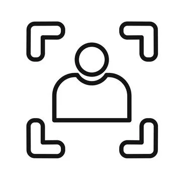 Face detection icon black and white vector sign イラスト素材