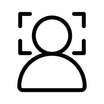 Face detection icon design in filled and outlined style Illustrazione stock